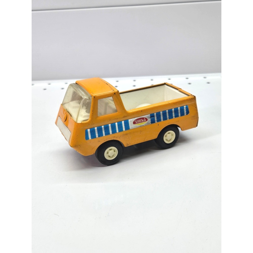 Vintage Tonka Mini Pickup Truck #1068 Yellow Blue Stripes‎ Made in USA